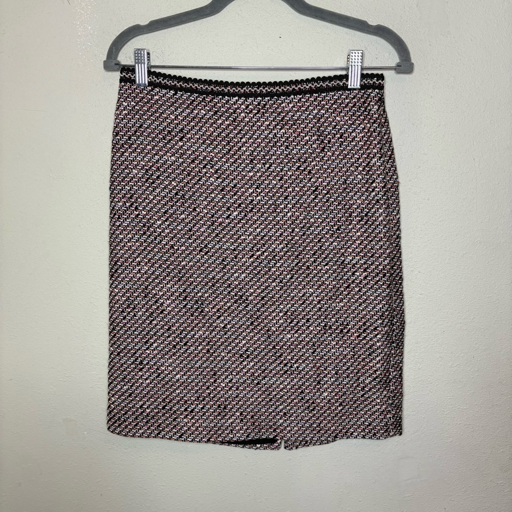 Talbots Black and Pink Pencil Skirt